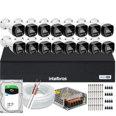 Imagem de Kit Intelbras 16 Cameras Segurança  VHD 3220b+ Microfone Audio Full Color 1080p Dvr 3116c 6TB