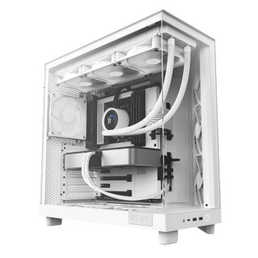 Imagem de Gabinete Gamer NZXT H6 FLOW Lateral Vidro Temperado ATX/MICRO-ATX/MINI-ITX Branco com 3 FANS 120M