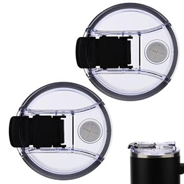Imagem de 2 peças de tampas de copo de 1,134 g, tampas de substituição à prova de poeira de 1,134 g para copos Stanley, tampas de copo sem vazamento para Stanley Quencher 1,134 g