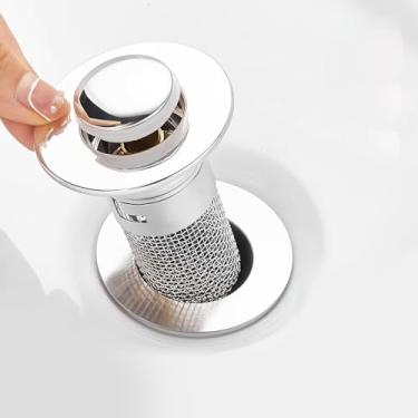 Imagem de Tampa de pia com filtro, ralo pop-up, núcleo de cobre, coletor de cabelo para banheiro, pia de cozinha, plugue de malha