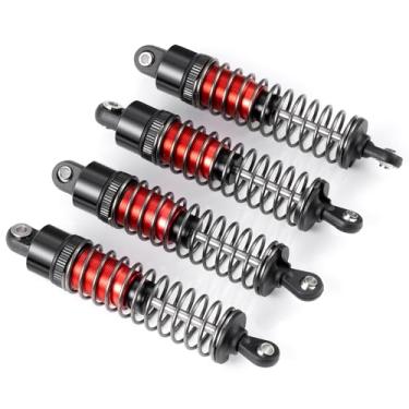 Imagem de Zolikar 4PCS RC Shocks Front & Rear Shock Absorber Damper Assembled Set for 1/10 Axial SCX10 90046 TRX4 D90 RC Crawler Car (Red, 80mm)