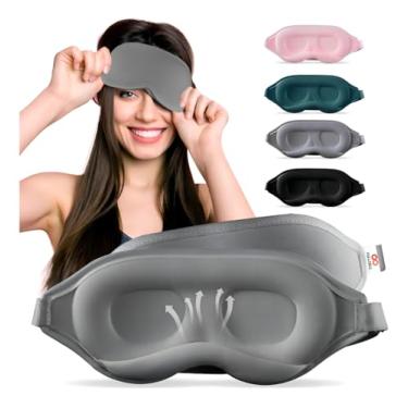 Imagem de Mascara De Dormir Tapa Olho Para Dormir Viagem 3D Blackout Espuma Macia E Confortável (Cinza)