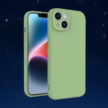 Imagem de Capa protetora de TPU fina e leve e macia com recursos à prova de choque e resistente a arranhões para smartphones (verde menta, iPhone14)