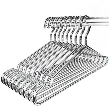 Imagem de Cabides Tintureiro Metal Aço Cromado Adulto Cava Resistente Cabide (10)