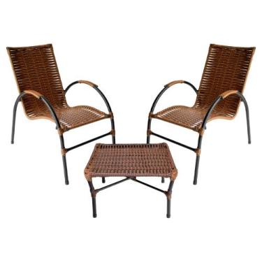 Imagem de Conjunto de Mesa de Centro e 2 Cadeiras Ônix para Área Externa - Acess