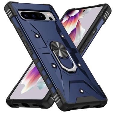 Imagem de SORAKA Capa para Google Pixel 8 Pro com suporte para anel,PC rígido e TPU macio,proteção dupla 2 em 1,compatível com suportes magnéticos para carros