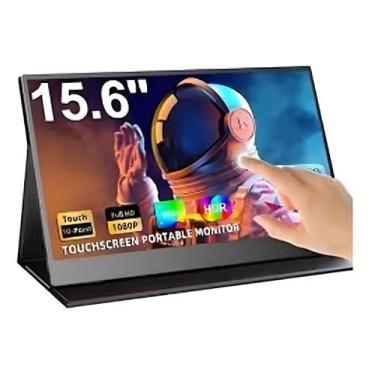 Imagem de Monitor Portátil Touch Screen 15,6 Full HD USB-C + HDMI Preto Tela Ext