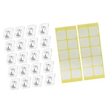 Imagem de KiBcsLic Clipes adesivos para cabos, ganchos de parede multiuso, suportes para cabos de laptop, PC, escritório, cabos Ethernet embaixo da mesa, 20 Unidades