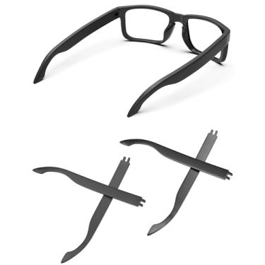 Imagem de MYCOURAG 2 pares de óculos de sol de substituição compatíveis com óculos de sol Oakley Holbrook OO9102/Holbrook XL/Holbrook Asian Fit - Preto fosco e preto brilhante