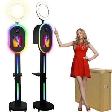 Imagem de ROOMEDAL Máquina de cabine fotográfica para iPad de 10,2 polegadas, 11 polegadas, 11 polegadas, 32,8 cm e câmera, cabine fotográfica 2 em 1 para selfie, caixa de luz RGB, luz de preenchimento RGB