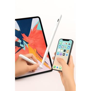 Imagem de Caneta touch screen universal recarregável USB-C de alta precisão com ponta sensível e design ergonômico – compatível com Android, iPad e tablets
