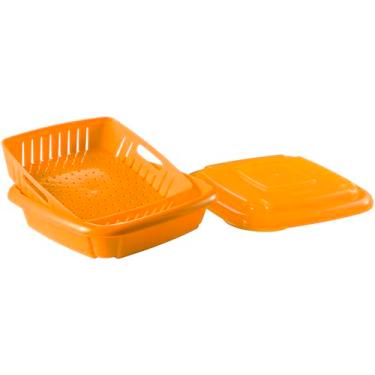 Imagem de Hutzler Porta-bagas Bitty Box 3 em 1, coador de frutas silvestres e recipiente econômico, capacidade para 1 xícara, damasco