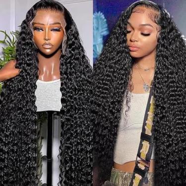 Imagem de Perucas BJVT Deep Wave Lace Front 13x6, 20 polegadas, 200 de densidade