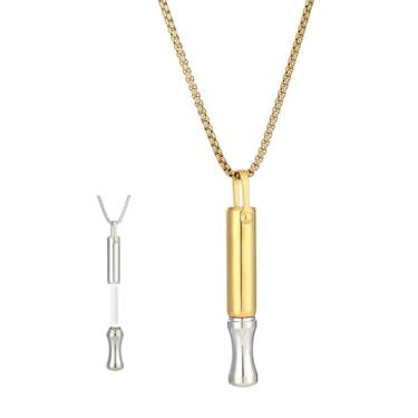 Imagem de INTIMATE LOVER Colar de alívio de estresse com filtro de algodão, joia de aço inoxidável para mulheres e homens, 18.0 Inches, Algodão, Sem Pedra Preciosa