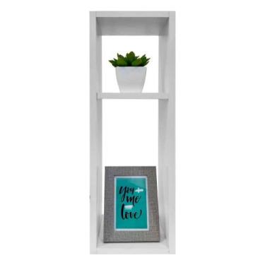 Imagem de Mesa de Cabeceira Branca Cama Solteiro Quarto Sala 20cm - Mercado das 