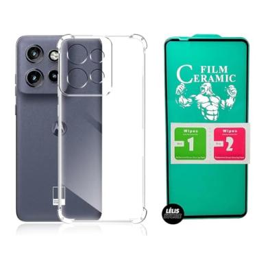 Imagem de Kit Capa Capinha para Motorola G56 Anti Impacto Premium Transparente + Película Cerâmica 9D