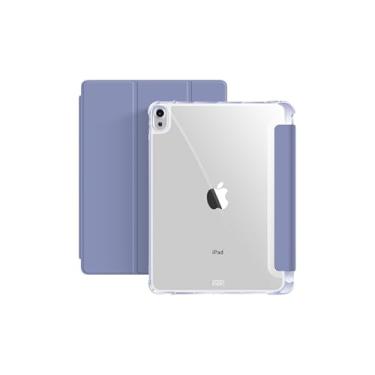 Imagem de Capa P/iPad Air 11 M2/M3 5ª 4ª Ger 10.9" Smart Case Slim C/Suporte a Caneta, Fundo Transparente Proteção Total- Anti Impacto/Auto Sleep/Tampa Magnética/Premium Resistente e Design Fino (Lilas)
