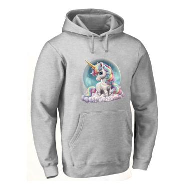 Imagem de Blusa de Frio Feminina Abrigo Moletom Quentinho Estampa Unicornio Confortavel Macia