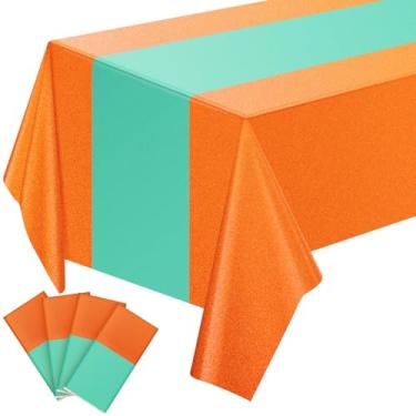 Imagem de Toalha de mesa holográfica The Life of A Birthday Girl para decoração de festa de aniversário para meninas, suprimentos de aniversário, laranja, limão, 101,6 x 274,3 cm, decoração de mesa, de plástico