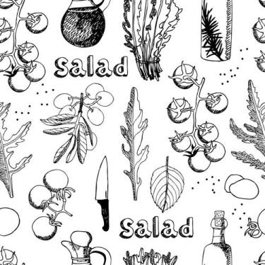 Imagem de Kit 10 Rolos Papel De Parede Adesivo Casual Salada 3,0M - Gh Papel De 