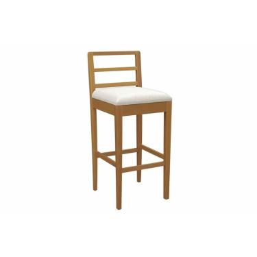 Imagem de Banqueta De Cozinha Sofia Madeira Maciça 1bmm006ca 1 Un Carvalho-linho Bege Caqui - Kappesberg