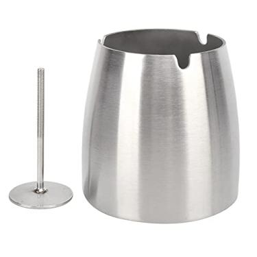 Imagem de Cinzeiro de aço inoxidável à prova de para charutos pesados ​​com suporte removível para uso interno e externo Design dourado elegante estilo moderno