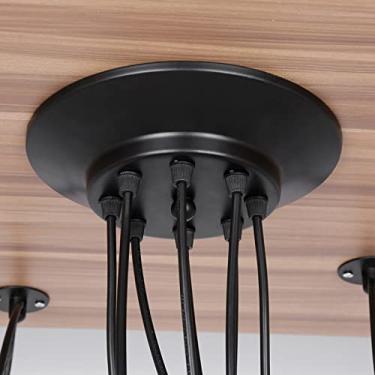 Imagem de SUPORTE DE LÂMPADA DE TETO INDUSTRIAL VINTAGE 8 CABEÇAS PENDENTE DE LUZ RACK DIY PENDURADOS DECORAÇÃO DE CASA