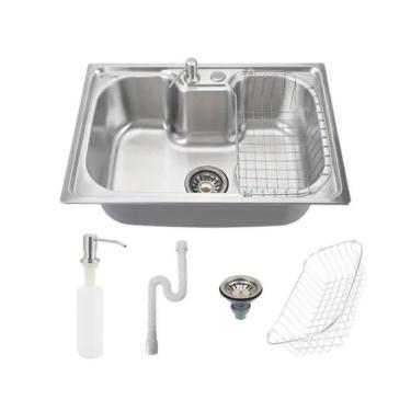 Imagem de Cuba Cozinha Pia Gourmet Aço Inox Luxo Acessórios 60X42Cm