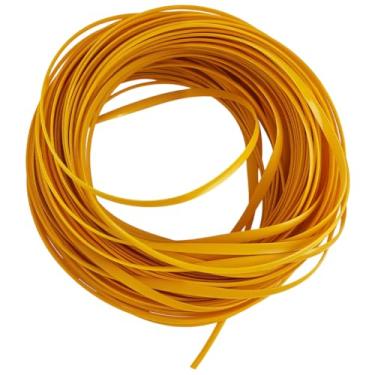 Imagem de GORGECRAFT Kit de reparo de vime de tecelagem de vime de vime sintético amarelo sintético de 30 m x 5 mm cesta de trama trançada para cadeira de pátio sofás suprimentos de reparo para móveis de
