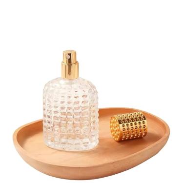 Imagem de SCOLAND Frasco de viagem de 30 ml, atomizador de perfume de vidro recarregável vazio com bocal de spray, frasco de refil de perfume tamanho mini (dourado)