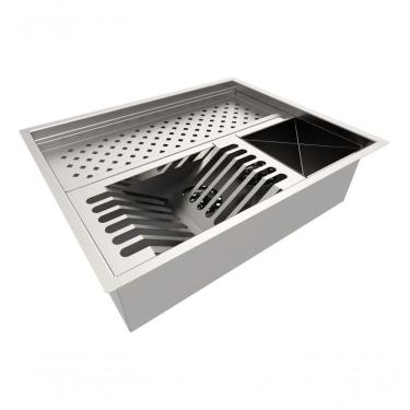 Imagem de Calha Quadrada Varanda Gourmet 48 Cm Inox Para Louça