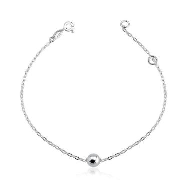 Imagem de Colar Corrente Elos Com Bola 6mm Prata 925