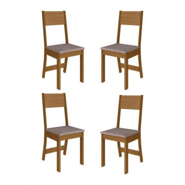 Imagem de Conjunto 4 Cadeiras Alice Freijo Com Tecido Cinza Indekes Freijo/cinza