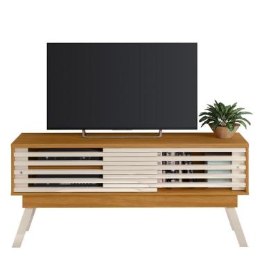 Imagem de Rack Bancada De Tv 65 Pol 150cm Keli Z10 Off/cinamomo - Mpozenato