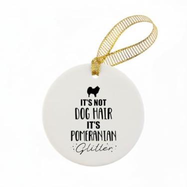 Imagem de Mancheng-zi Enfeite de Natal da Pomerânia, ornamento da Pomerânia para decoração de árvore de Natal, não é pelo de cachorro, é pompom, glitter, ornamentos decorativos de cerâmica para pendurar