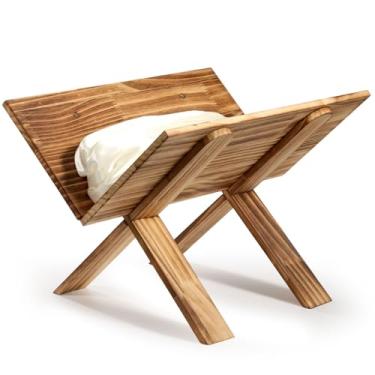 Imagem de Baby Jesus in Wooden Manjedoura religiosa de 40,6 cm de madeira Jesus Presépio para decorações de Natal, presépio de madeira, decoração de presépio para decoração interna e externa de casa