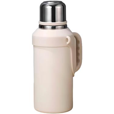 Imagem de Garrafa Térmica Inox com Alça Academia Passeio Viagem Cor:Branco