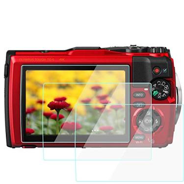 Imagem de YRTIYO Protetor de tela TG7, antiarranhões, antibolhas, ultratransparente, vidro temperado 9H, pacote com 3, compatível com câmera Olympus Tough TG-7 TG-6 TG-5