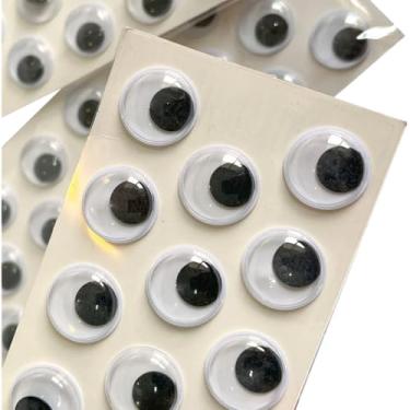 Imagem de 1 Cartela Olho Móvel Adesivo 18mm Boneca Papelaria Biscuit