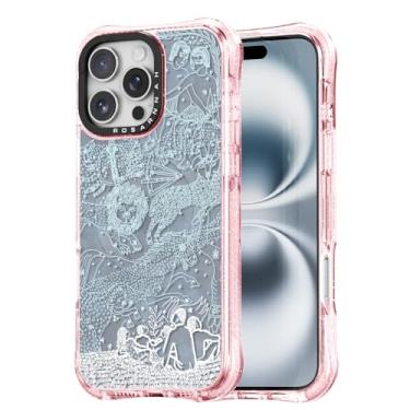 Imagem de Rosarnnah Capa fofa para iPhone 16 Pro Max - Compatível com Magsafe - Capa de telefone à prova de choque com proteção contra quedas de grau militar de 6 m - Design engraçado de horóscopo (6,5 cm) Rosa