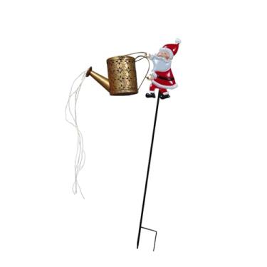 Imagem de IEUDNS Luminária de Chão em Formato de Regador Solar com O Papai Noel para Jardinagem em Caminhos de Quintal.