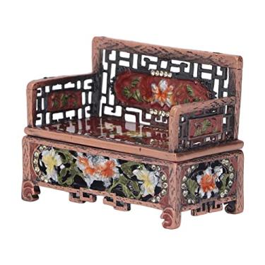 Imagem de Caixa de joias vintage, formato de sofá antigo, liga de mesa, caixa de armazenamento para brincos, colar, anel, presente para mulheres, meninas, mãe e esposa