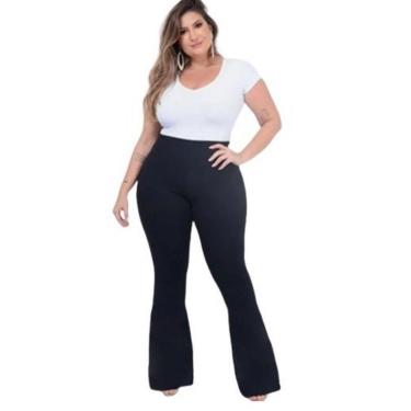 Imagem de Calça Plus Size Flare Bailarina Cintura Alta Poliamida-Feminino