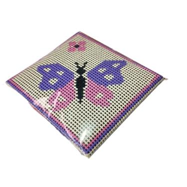 Imagem de Kit para iniciantes em bordado em tela, incluindo fios, agulhas e manual de tapeçaria com meia agulha(007)