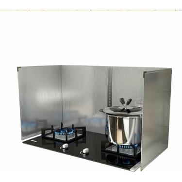 Imagem de Protetor dobrável contra respingos de fogão, protetor de respingos de óleo, protetor de graxa antiaderente, tela de respingos de graxa de aço inoxidável, múltiplo, para protetor de parede superior de