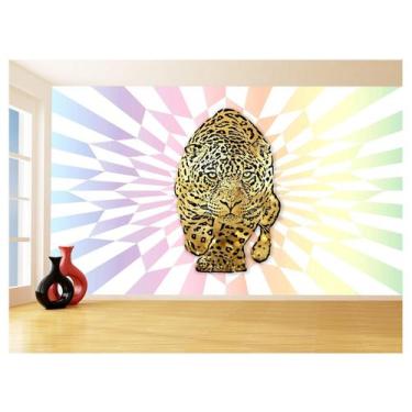 Imagem de Papel De Parede 3D Animais Pop Art Onça Pintada 3,5M Pxa83 - Você Deco