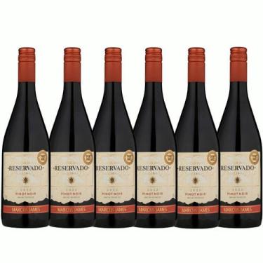 Imagem de Kit 6 Vinho Tinto Pinot Noir Marcus James 750ml Vinicula Aurora