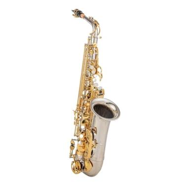 Imagem de Instrumento de saxofone desempenho profissional alto eb tune saxofone latão dourado laca instrumento musical E-flat sax com acessórios de capa