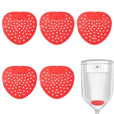Imagem de 5 peças de urinol para homens tapetes de tela anti-respingos e bolos de controle de odor para banheiros masculinos serve para mictórios de parede
