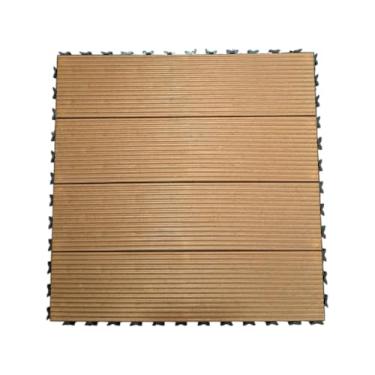 Imagem de Deck Piso Modular De Plástico Para Piscina 30cm Ripa Marrom Encaixa Facil (2)